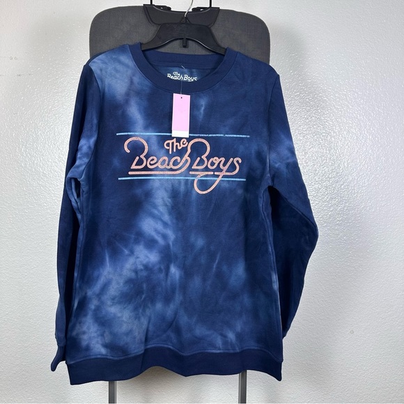 Navy Blue Tie-Dye Crew Neck Sweater - Picture 1 of 6